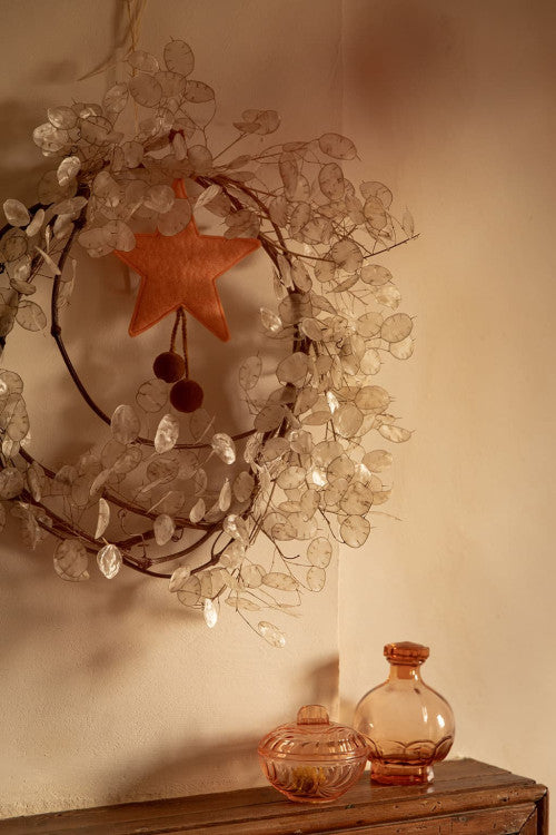 Muskhane | felt pom pom star decoration | blush pollen