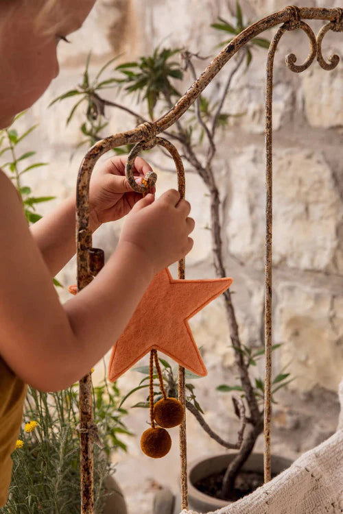 Muskhane | felt pom pom star decoration | blush pollen