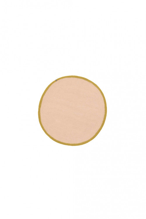 Muskhane | lumbini round rug | nude + pistachio