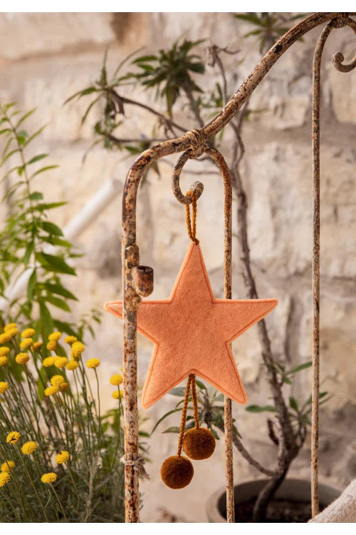 Muskhane | felt pom pom star decoration | blush pollen