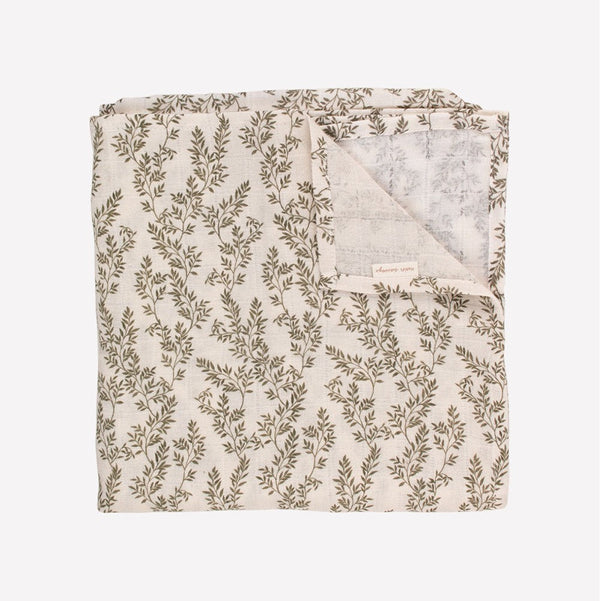 mondocherry - main sauvage | swaddle blanket | bay leaves