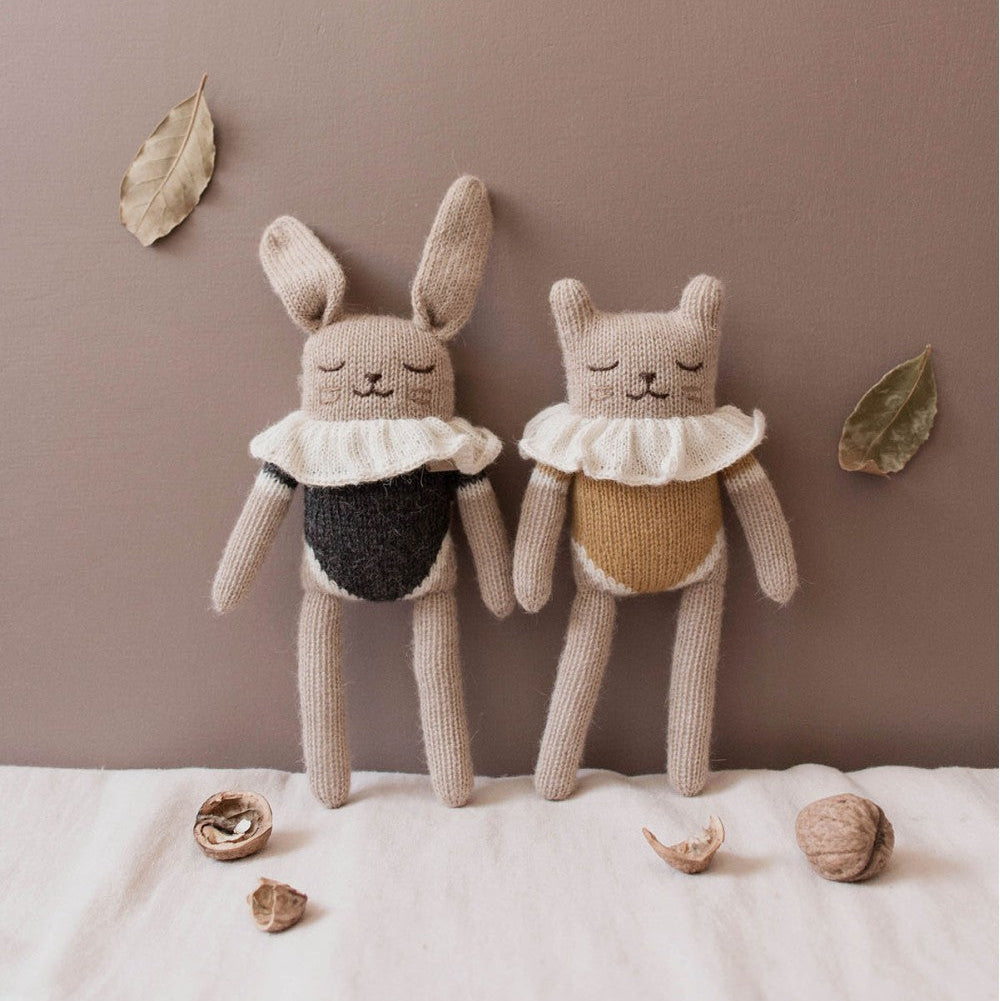 mondocherry - main sauvage | bunny soft toy | black bodysuit