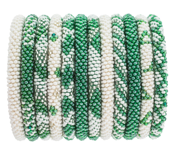 mondocherry - aid through trade | roll on bracelet | emerald