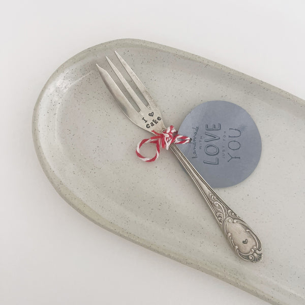 mondocherry - antique silverware teacake fork | "I heart cake"