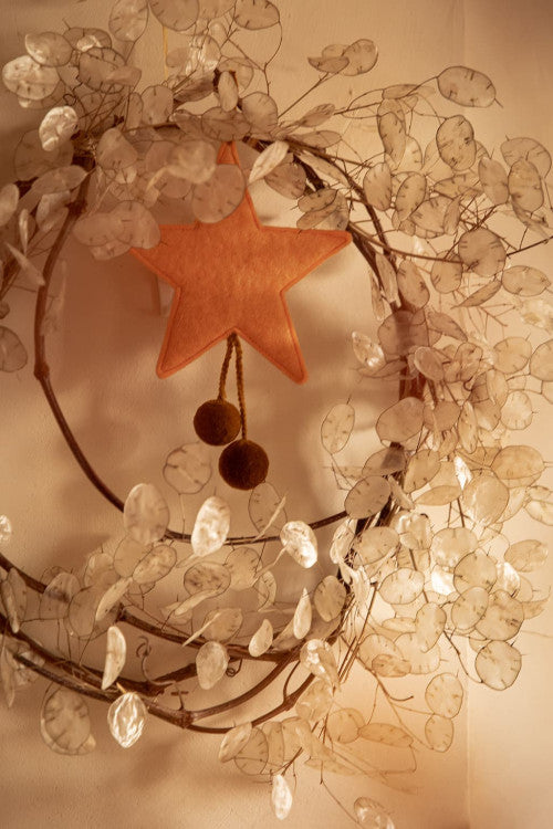 Muskhane | felt pom pom star decoration | blush pollen