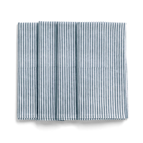 mondocherry - striped cotton napkin (set of 4) | cashmere blue