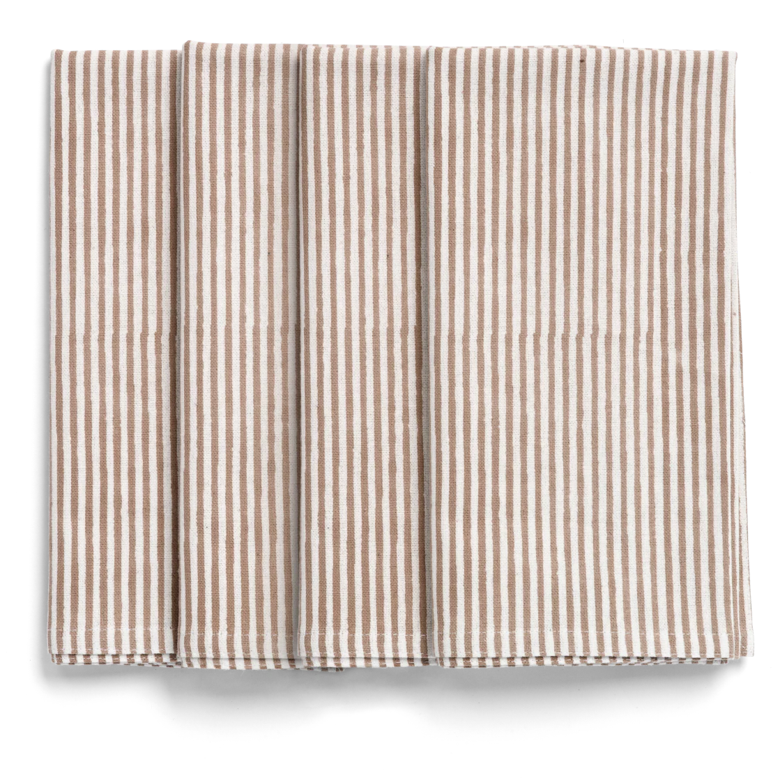 mondocherry - striped cotton napkin (set of 4) | light brown