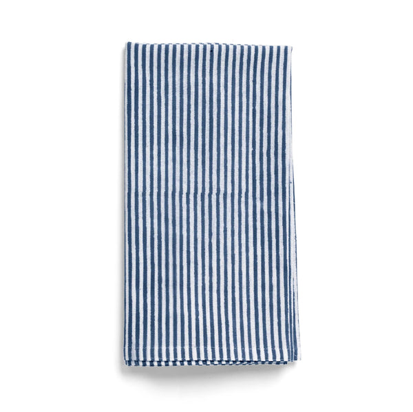 mondocherry - striped cotton napkin (set of 4) | navy blue