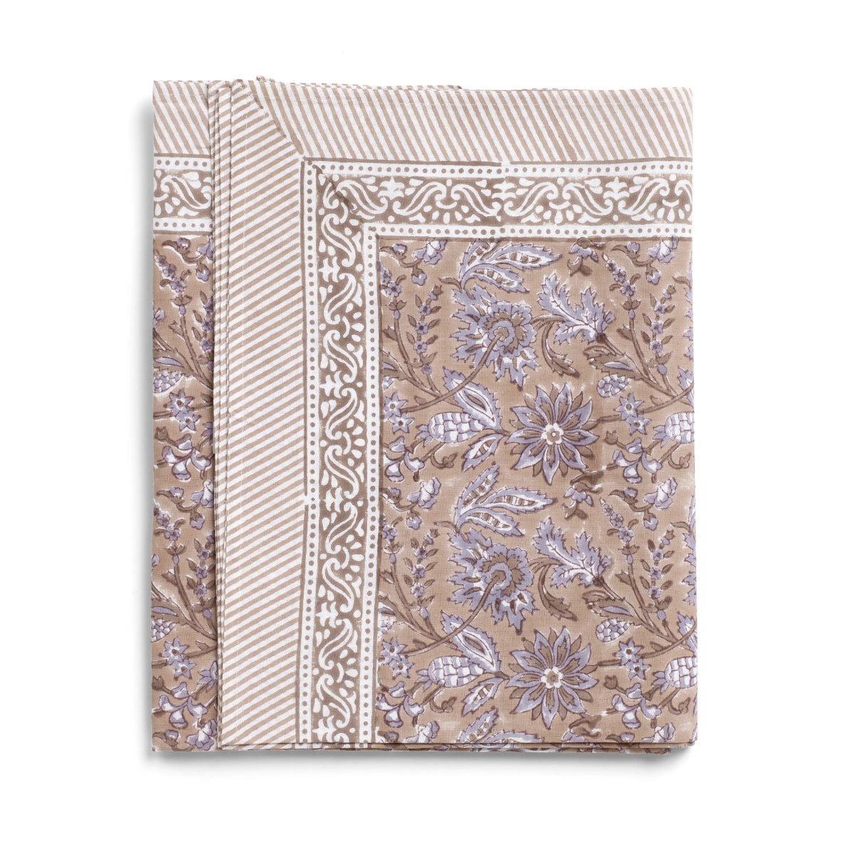mondocherry - Indian Summer Cotton Tablecloth | beige lavender