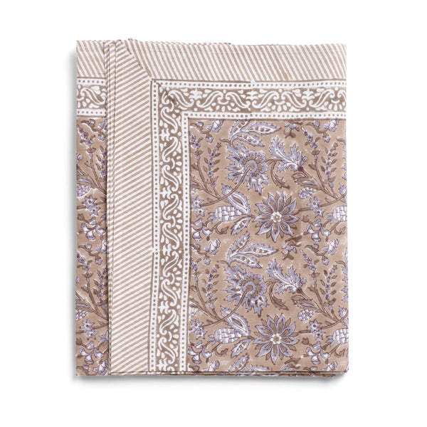 mondocherry - Indian Summer Cotton Tablecloth | beige lavender