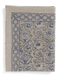 mondocherry - Tangier Pomegranate Cotton Tablecloth | beige blue