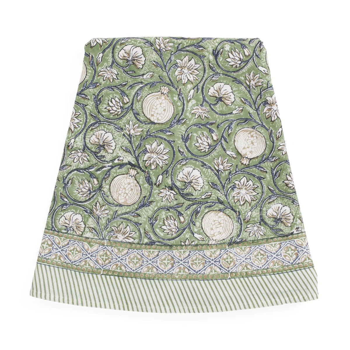 mondocherry - Tangier Pomegranate Cotton Tablecloth | green - large