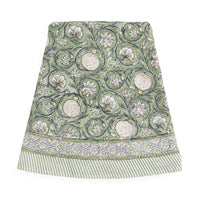 mondocherry - Tangier Pomegranate Cotton Tablecloth | green - large