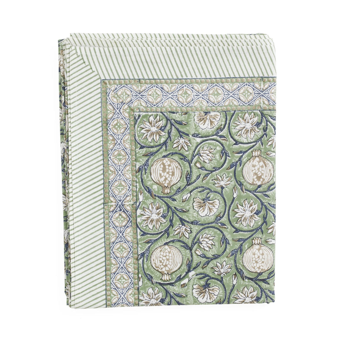 mondocherry - Tangier Pomegranate Cotton Tablecloth | green