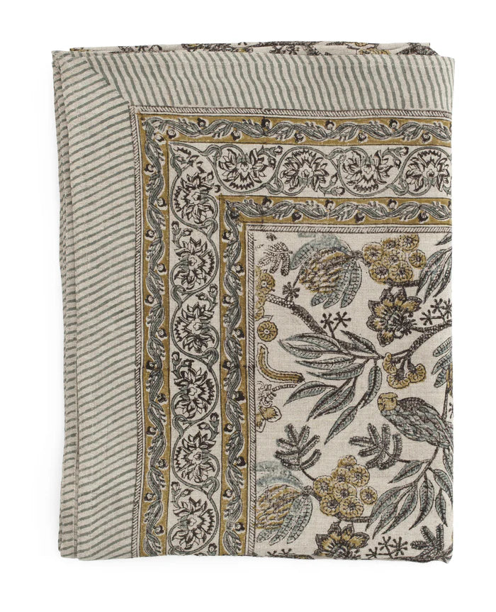 mondocherry - Parrot Linen Tablecloth | blue - alt