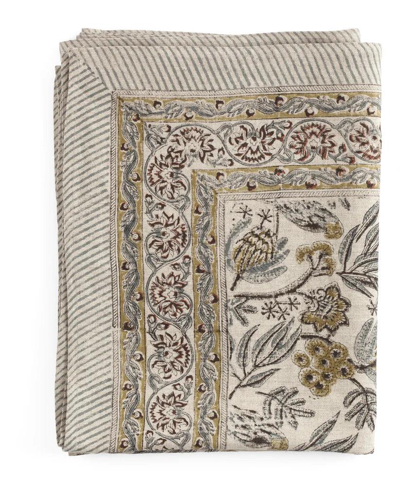 mondocherry - Parrot Linen Tablecloth | blue