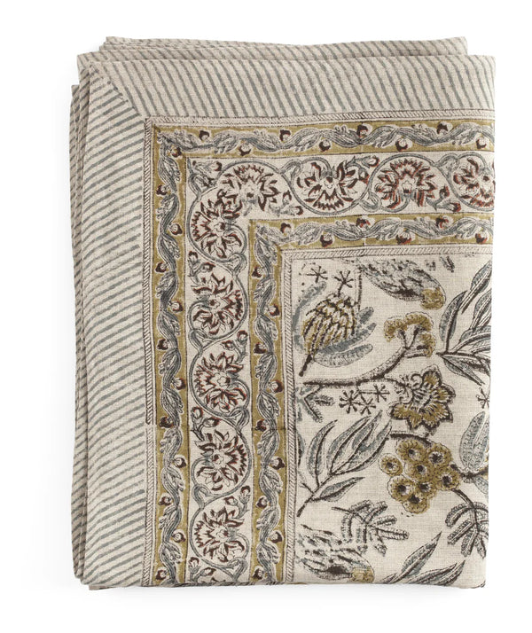 mondocherry - Parrot Linen Tablecloth | blue