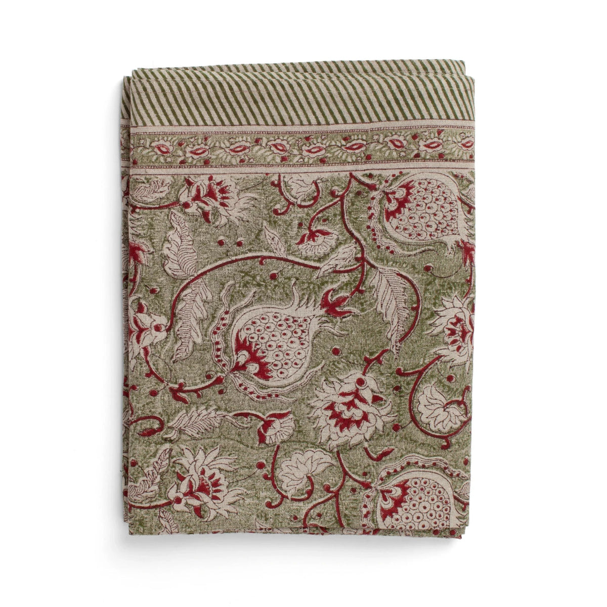 mondocherry - Pomegranate Linen Tablecloth | green