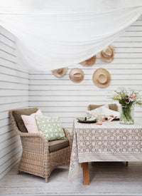 mondocherry - cotton striped cushion - rose - chair