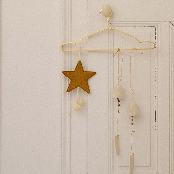 Muskhane | felt pom pom star decoration | pollen-natural
