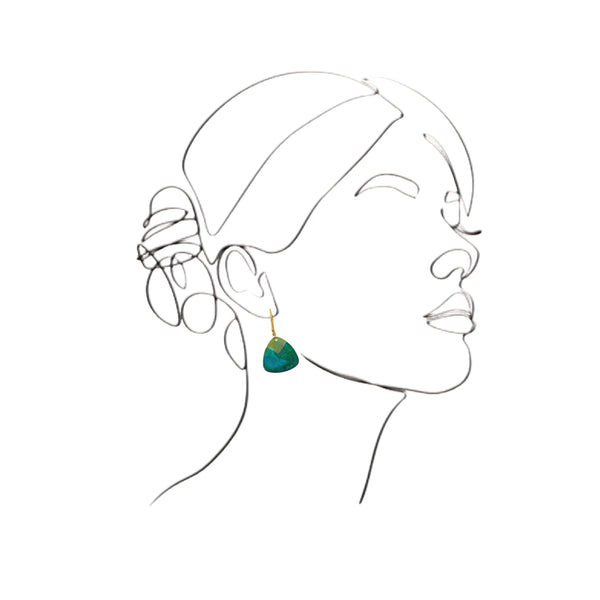 We Dream in Colour jewellery | isla earrings | teal and verdigris - wear
