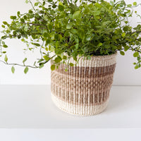 mondocherry - African fine weave basket with plant