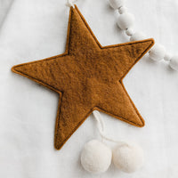 Muskhane | felt pom pom star decoration | pollen-natural