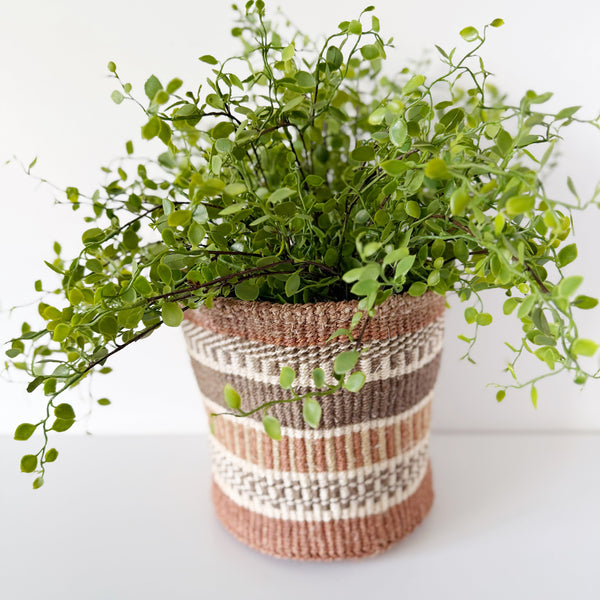 mondocherry - African fine weave basket with plant