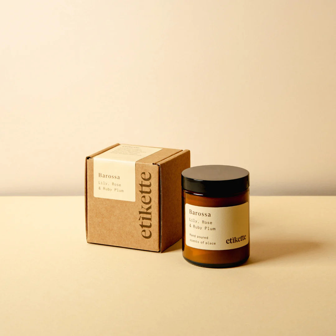 Etikette | soy candle | barossa lily rose ruby plum | 175ml - box