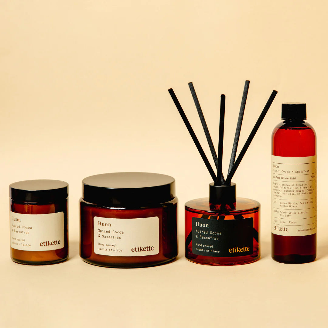mondocherry - Etikette soy candle | Huon collection