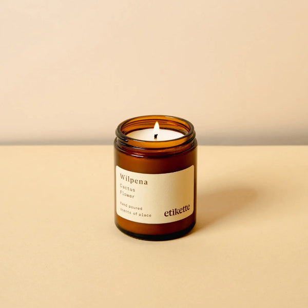 Etikette | soy candle | Wilpena cactus flower | 175ml