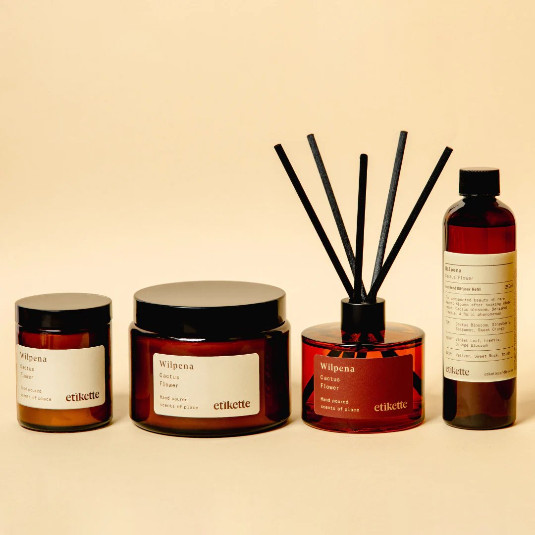 Etikette | soy candle | Wilpena cactus flower | 175ml - collection