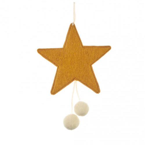Muskhane | felt pom pom star decoration | pollen-natural