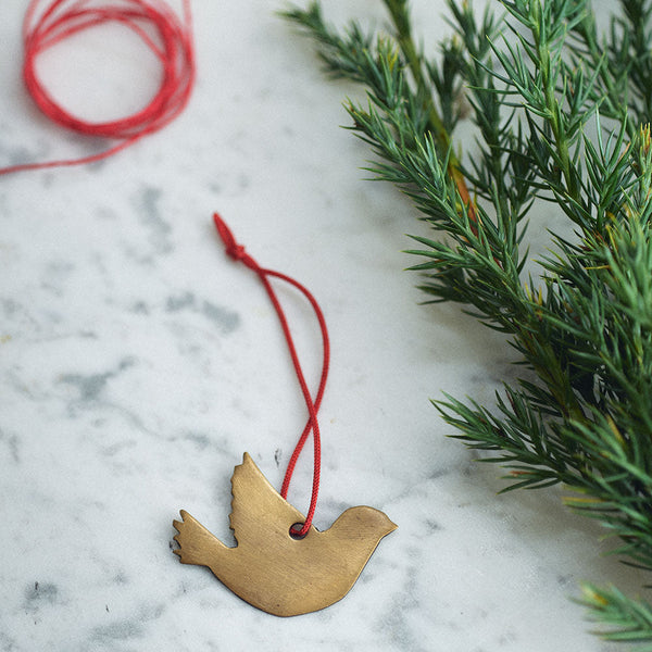 mondocherry - Fog Linen Work | brass bird ornament