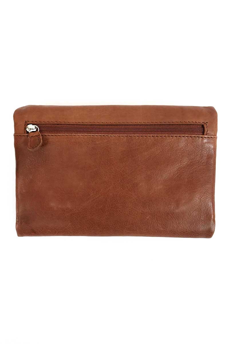 Dusky Robin | emily leather purse | brown