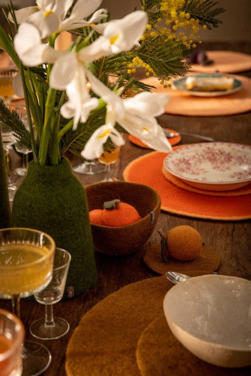 Muskhane | plain pastille felt placemat | mangrove