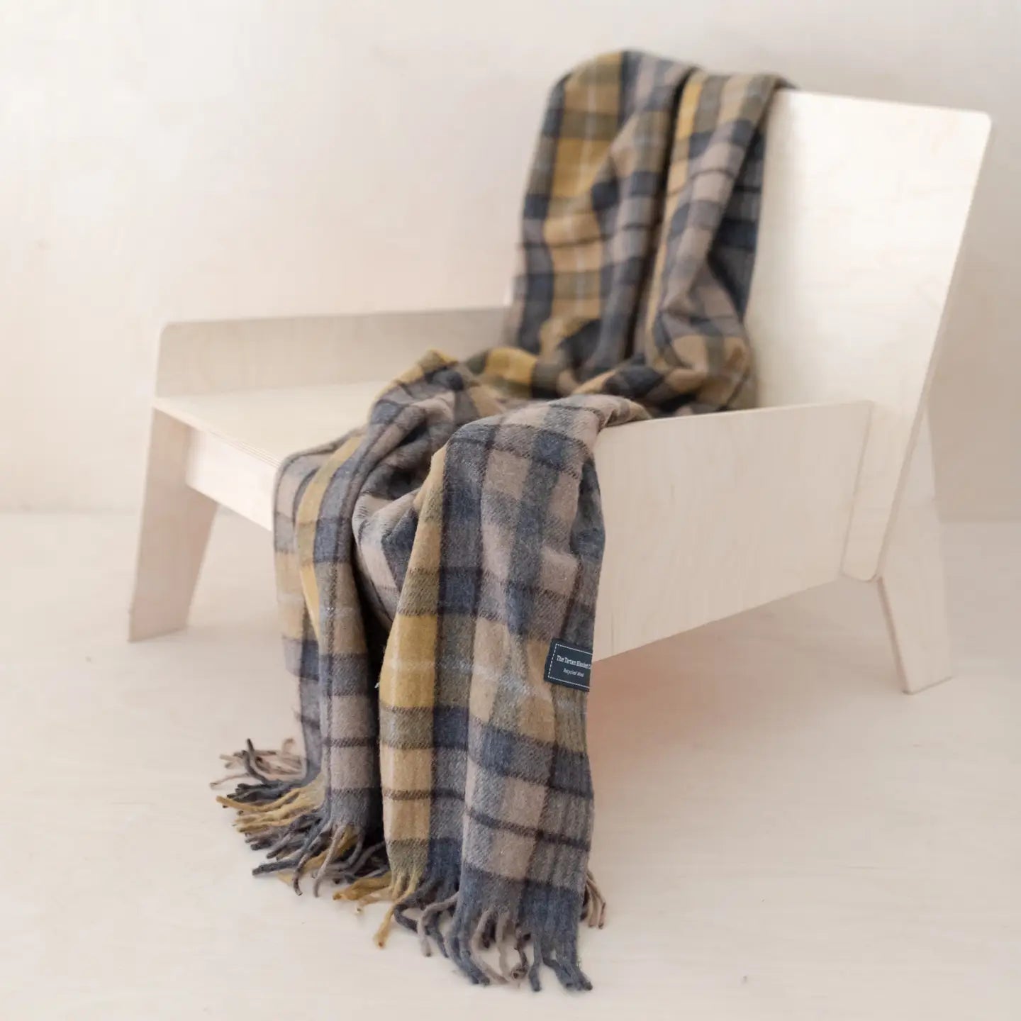 TBCo | recycled wool blanket / scarf | Buchanan natural tartan