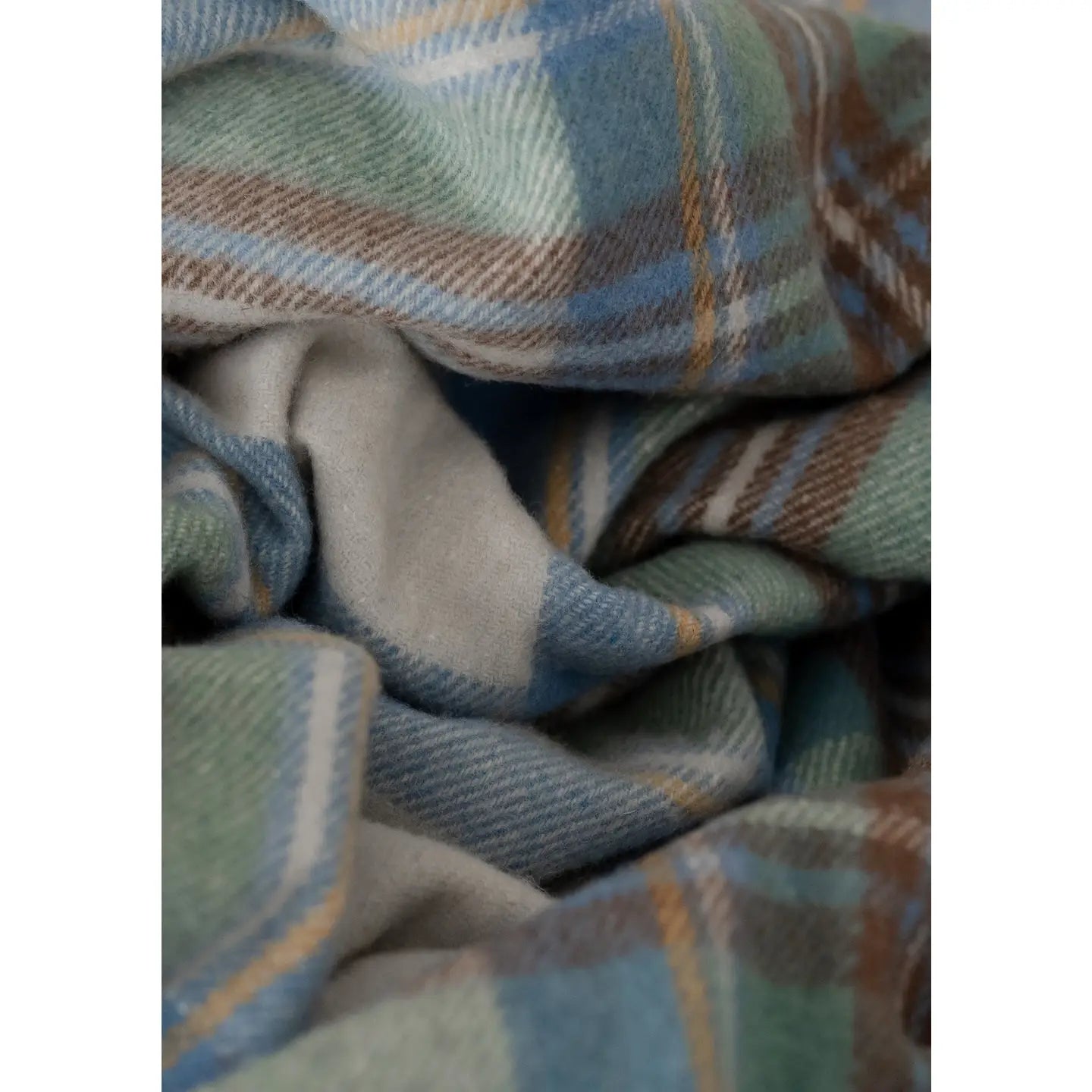 TBCo | recycled wool picnic blanket in Stewart muted blue tartan