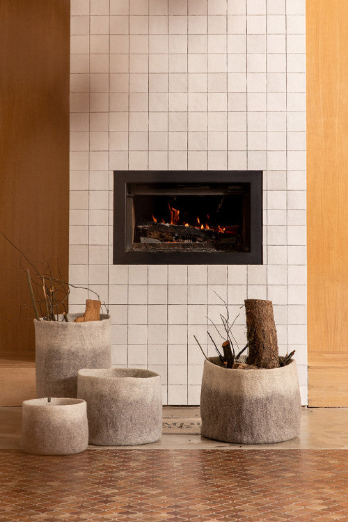 Muskhane | bicolour felt calabash | light stone natural | medium