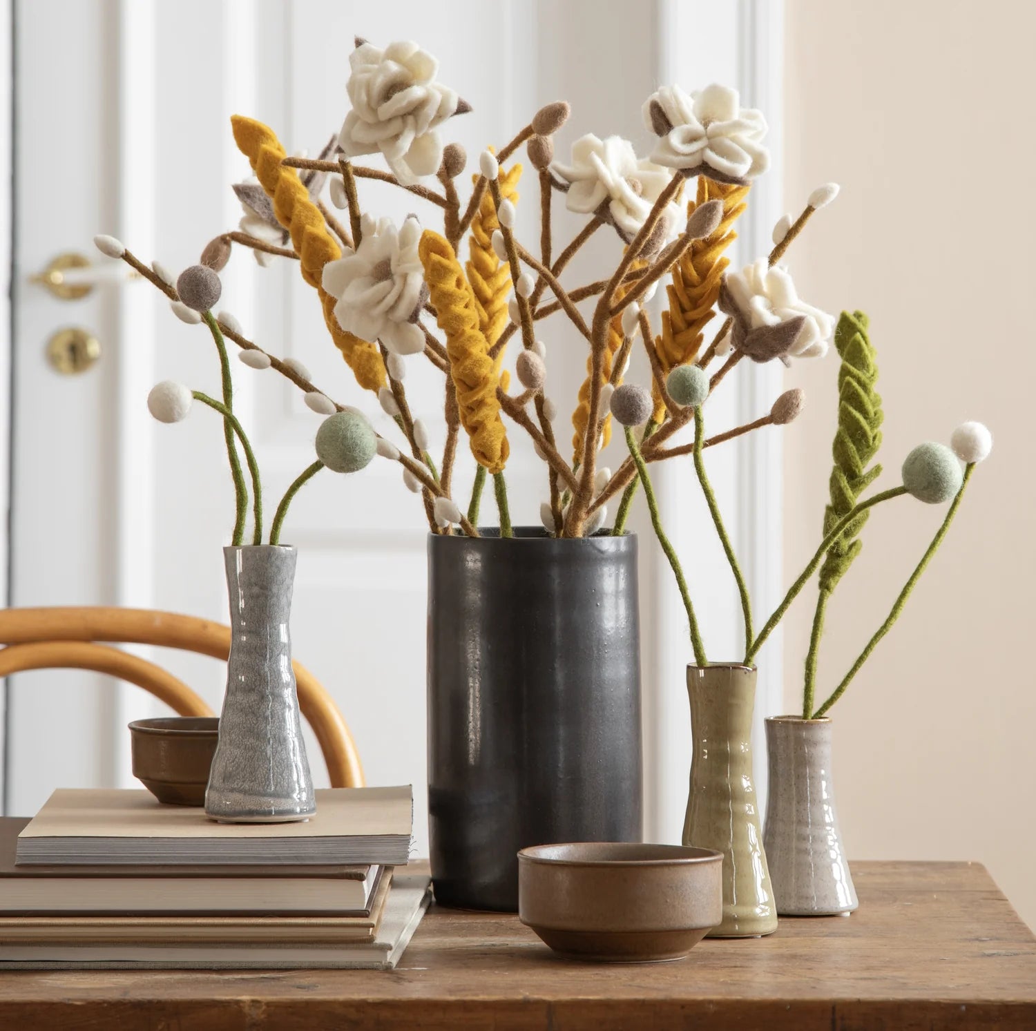 Gry & Sif | felt magnolia branch | dusty rose