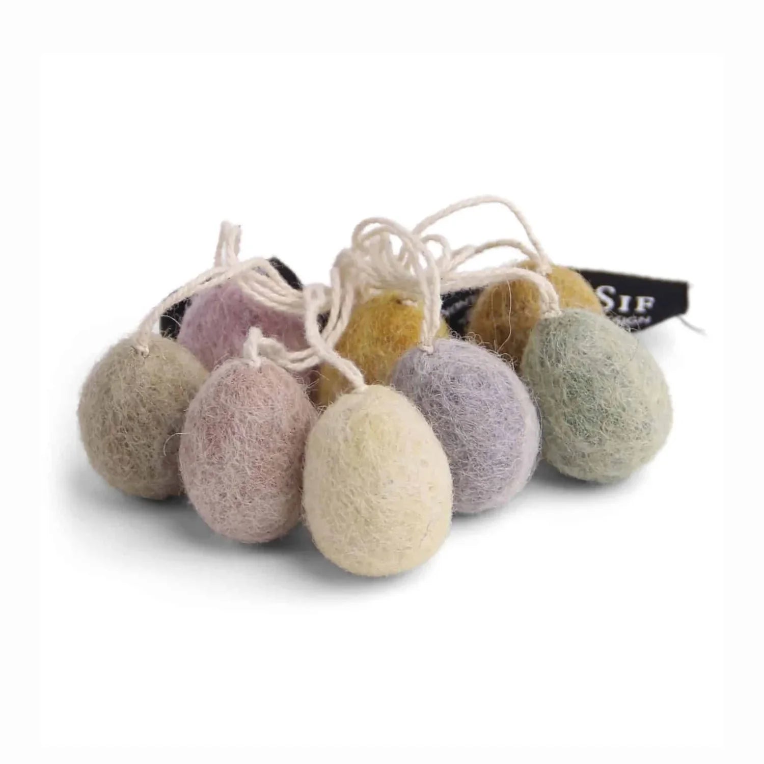 Gry & Sif | felt egg decorations | pastel marble