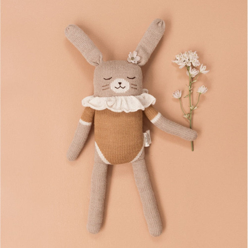 mondocherry - main sauvage | big bunny soft toy | ochre bodysuit - flower