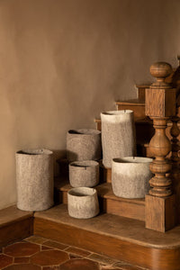Muskhane | bicolour felt calabash | light stone natural | small