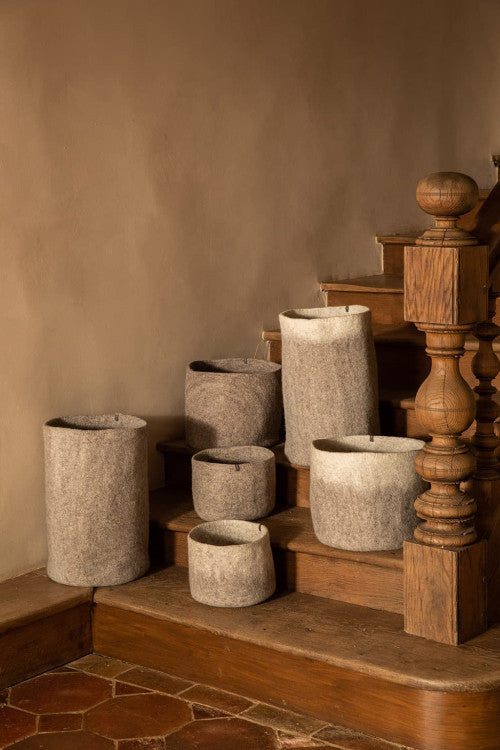 Muskhane | bicolour felt calabash | light stone natural | small