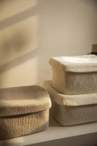 Muskhane | felt rectangulo box | light stone | small