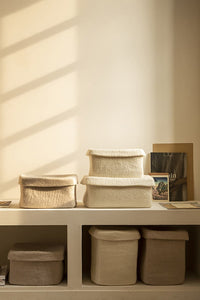 Muskhane | felt rectangulo box | light stone | small