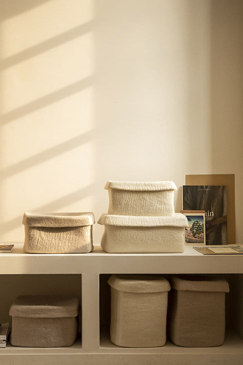 Muskhane | felt rectangulo box | natural | large
