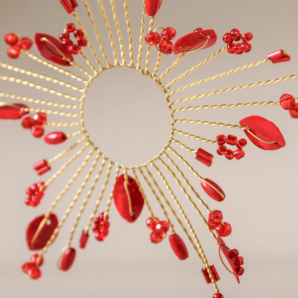 mondocherry - Indigo Love | starburst beaded decoration - close