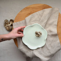 mondocherry - KW Ceramics | petal dessert plate  | sage - table