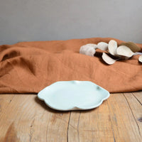 mondocherry - KW Ceramics | petal dessert plate  | sage - side